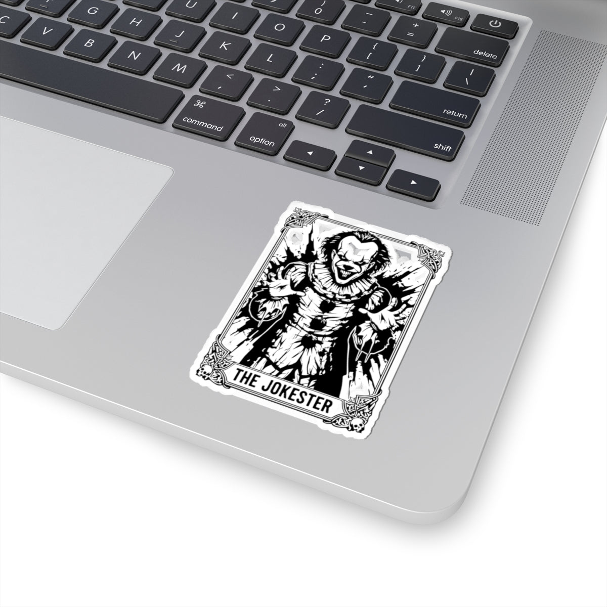 The Jokester Horror Sticker — Creepy Clown Kiss-Cut Sticker for Laptops & Skateboards