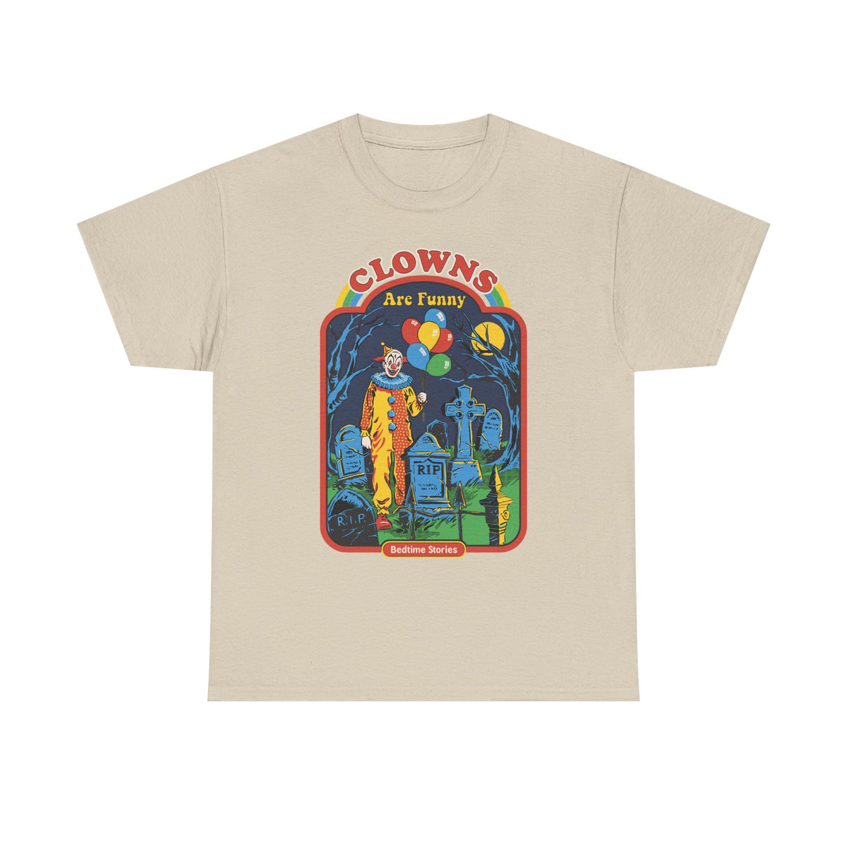 Creepy Clown Graveyard T-Shirt — "Clowns Are Funny" Halloween Tee