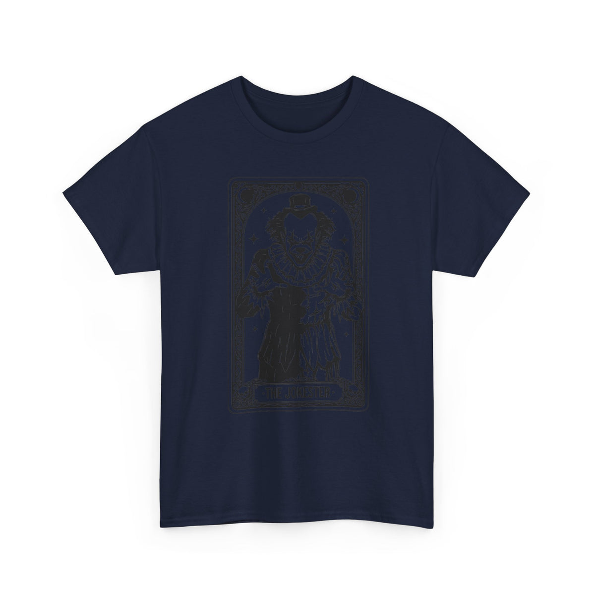 The Jokester Tarot Tee — Vintage Black & White Clown Graphic T‑Shirt
