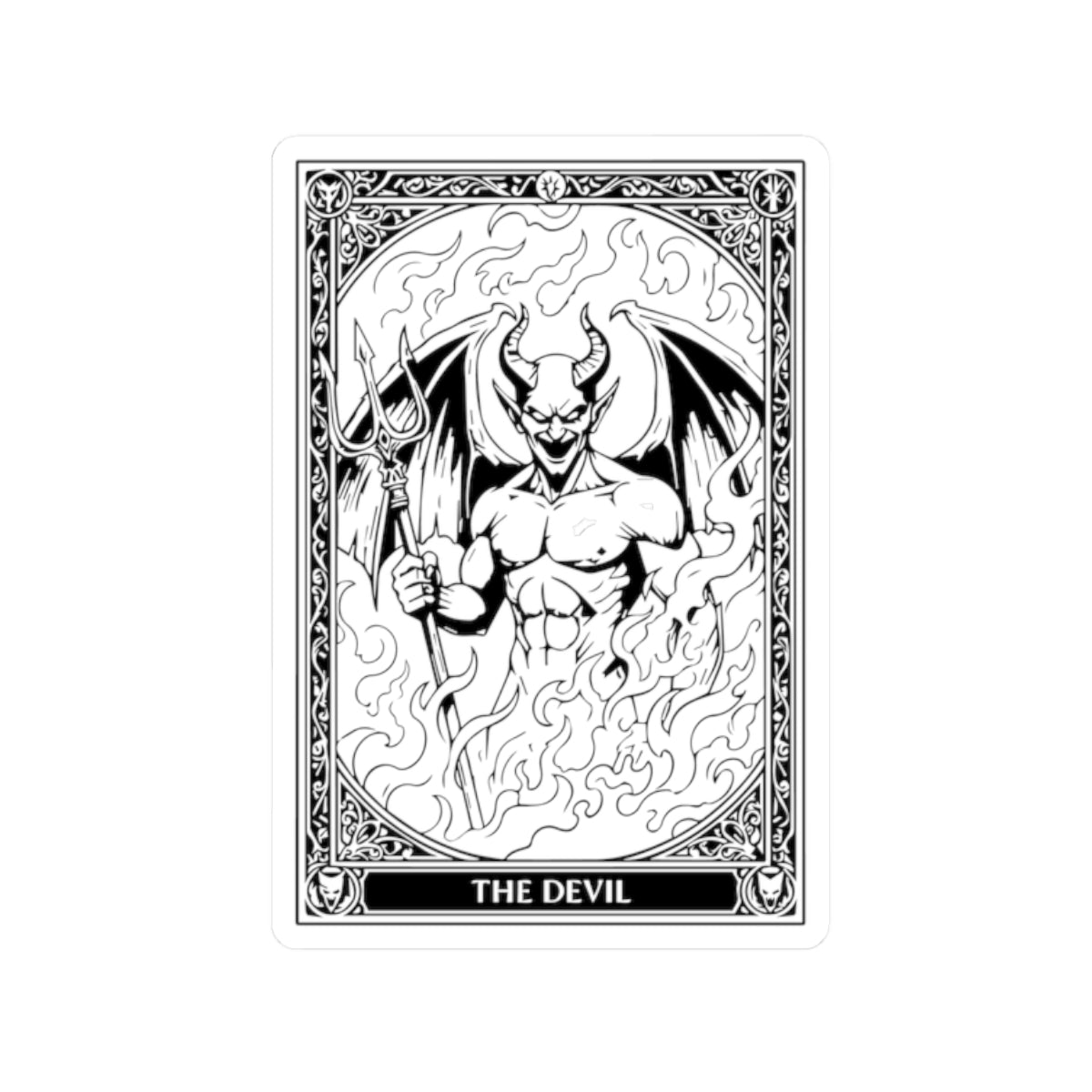 Tarot 'The Devil' Kiss-Cut Sticker — Gothic Occult Laptop Decal