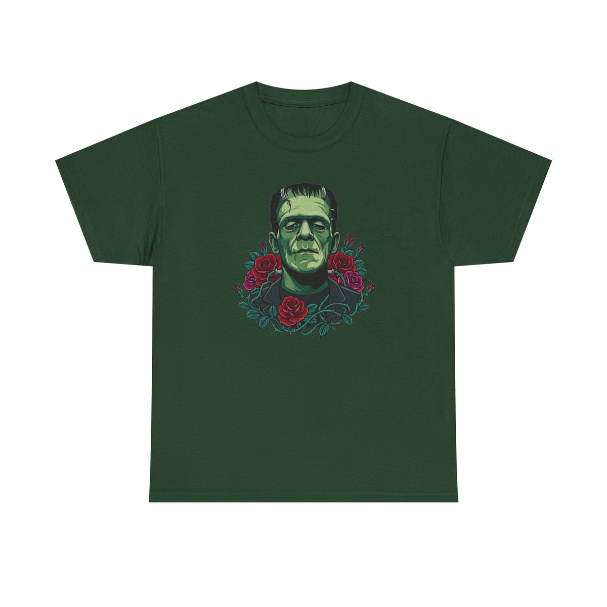 Frankenstein Portrait Tee — Gothic Rose Monster T-Shirt