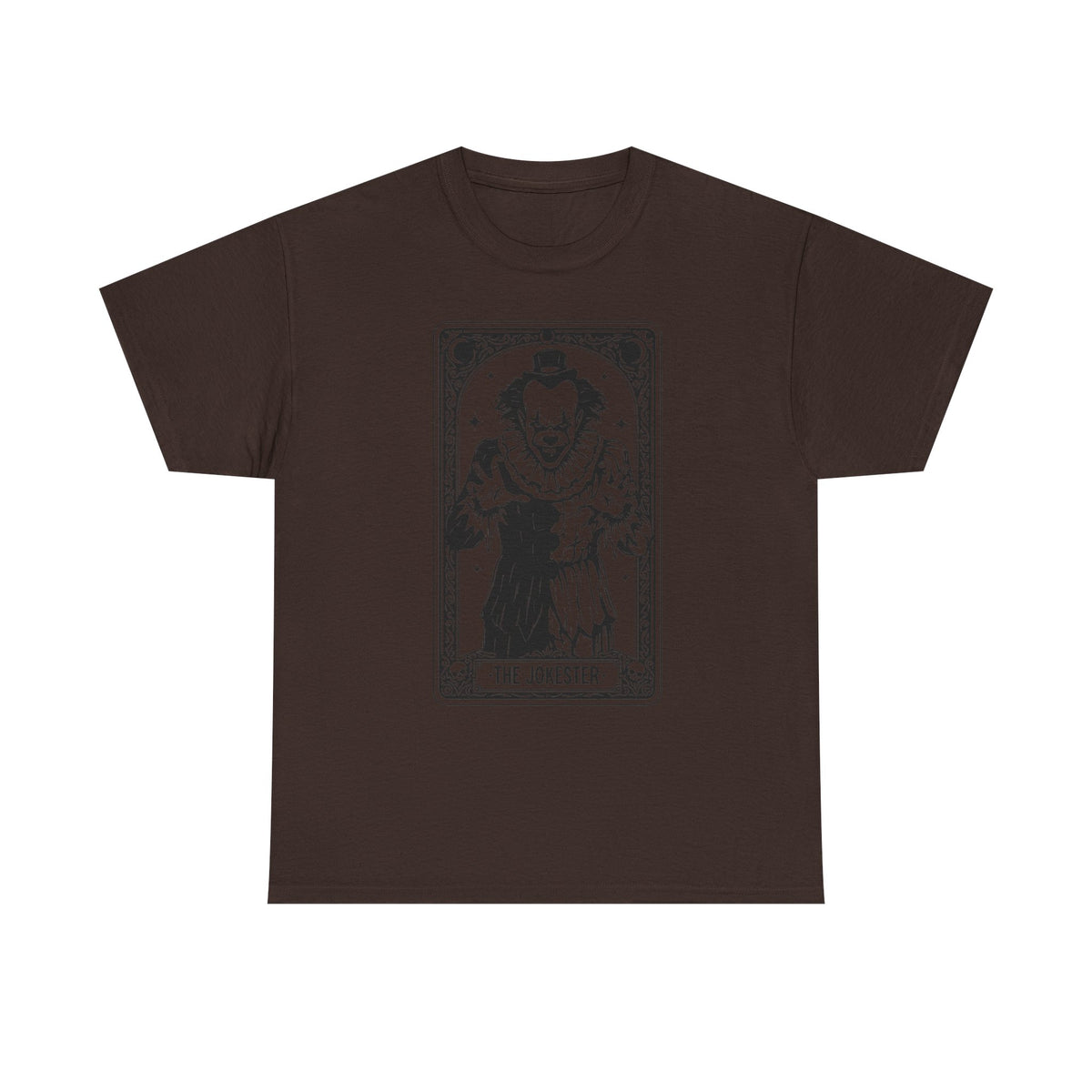 The Jokester Tarot Tee — Vintage Black & White Clown Graphic T‑Shirt