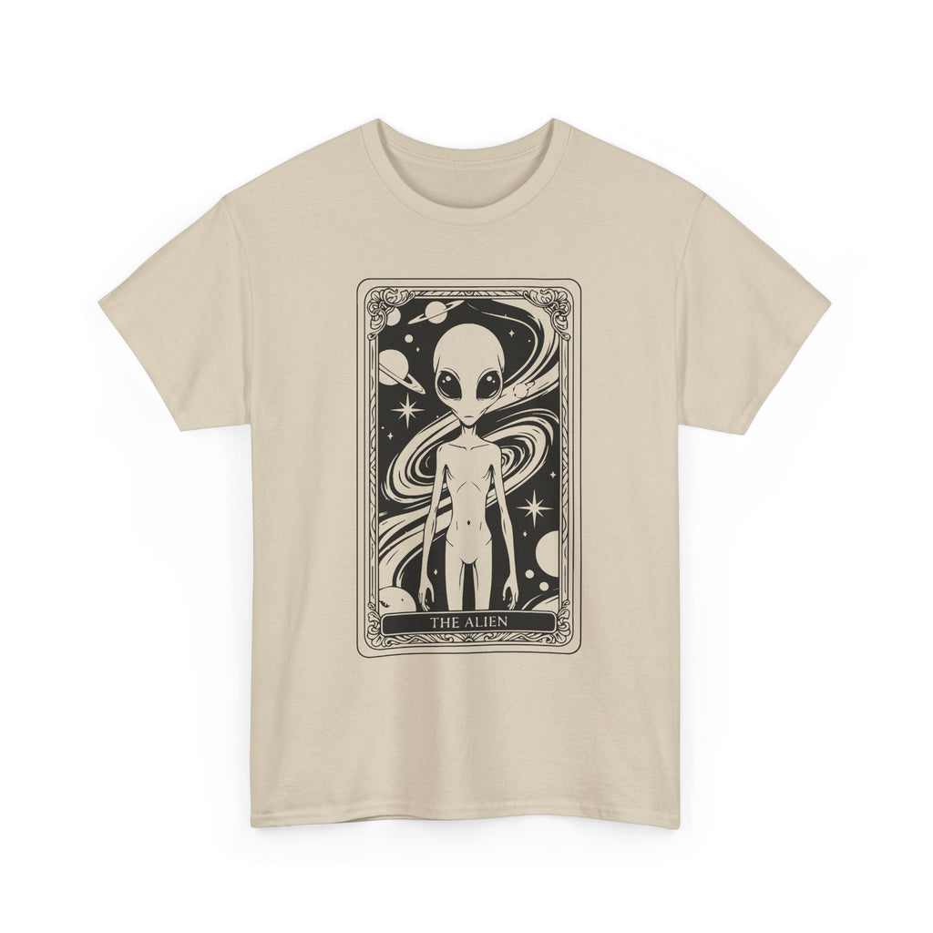 Alien Tarot Graphic Tee — Cosmic Space Alien Illustration Shirt