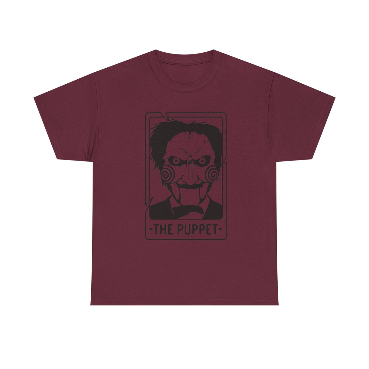 Horror Puppet Graphic Tee — "The Puppet" Vintage Creepy Mask T‑Shirt