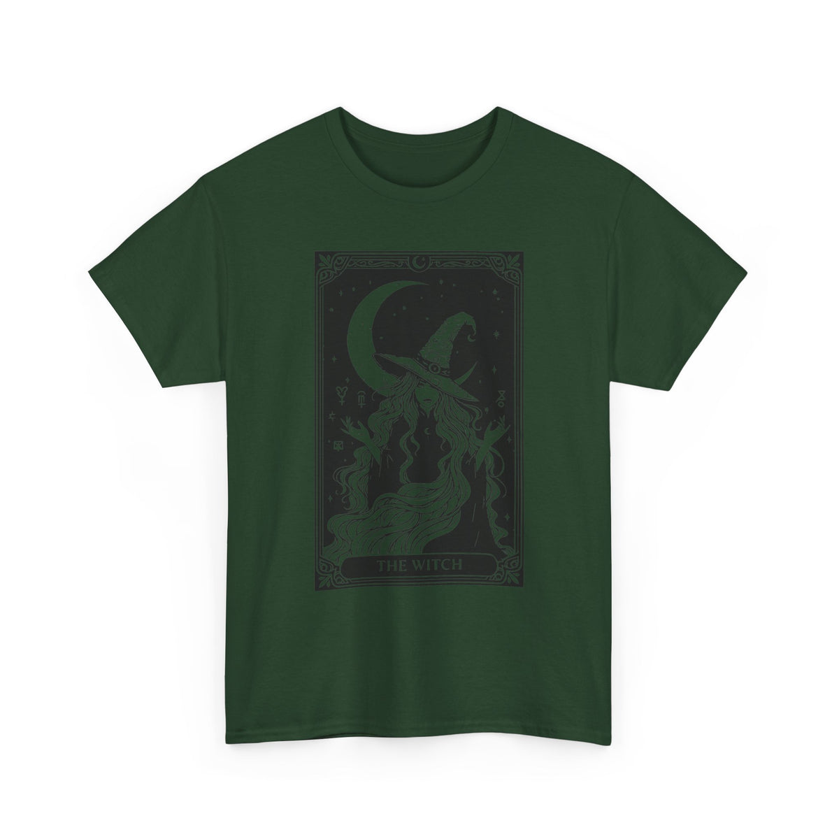 Witch & Moon T-Shirt — Mystical Tarot Art Graphic Tee