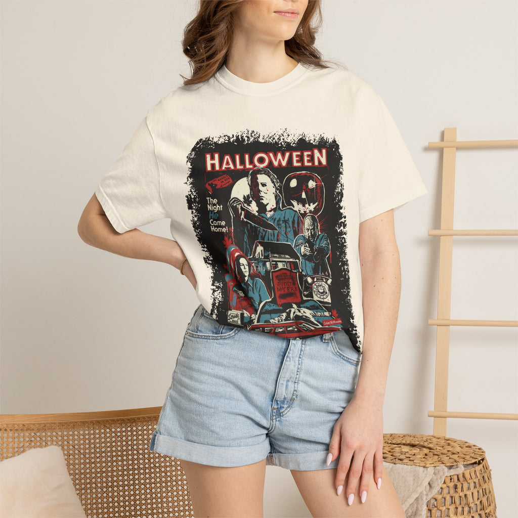 Halloween Retro Horror Movie T-Shirt — Vintage Slasher Collage Tee