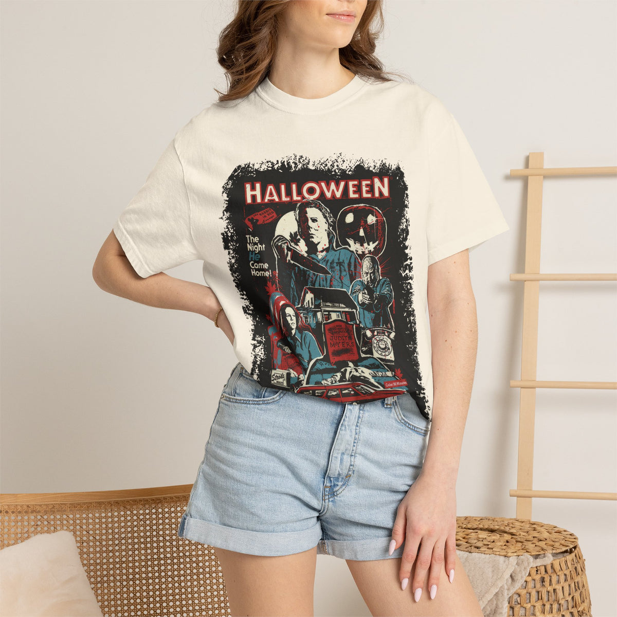 Halloween Retro Horror Movie T-Shirt — Vintage Slasher Collage Tee