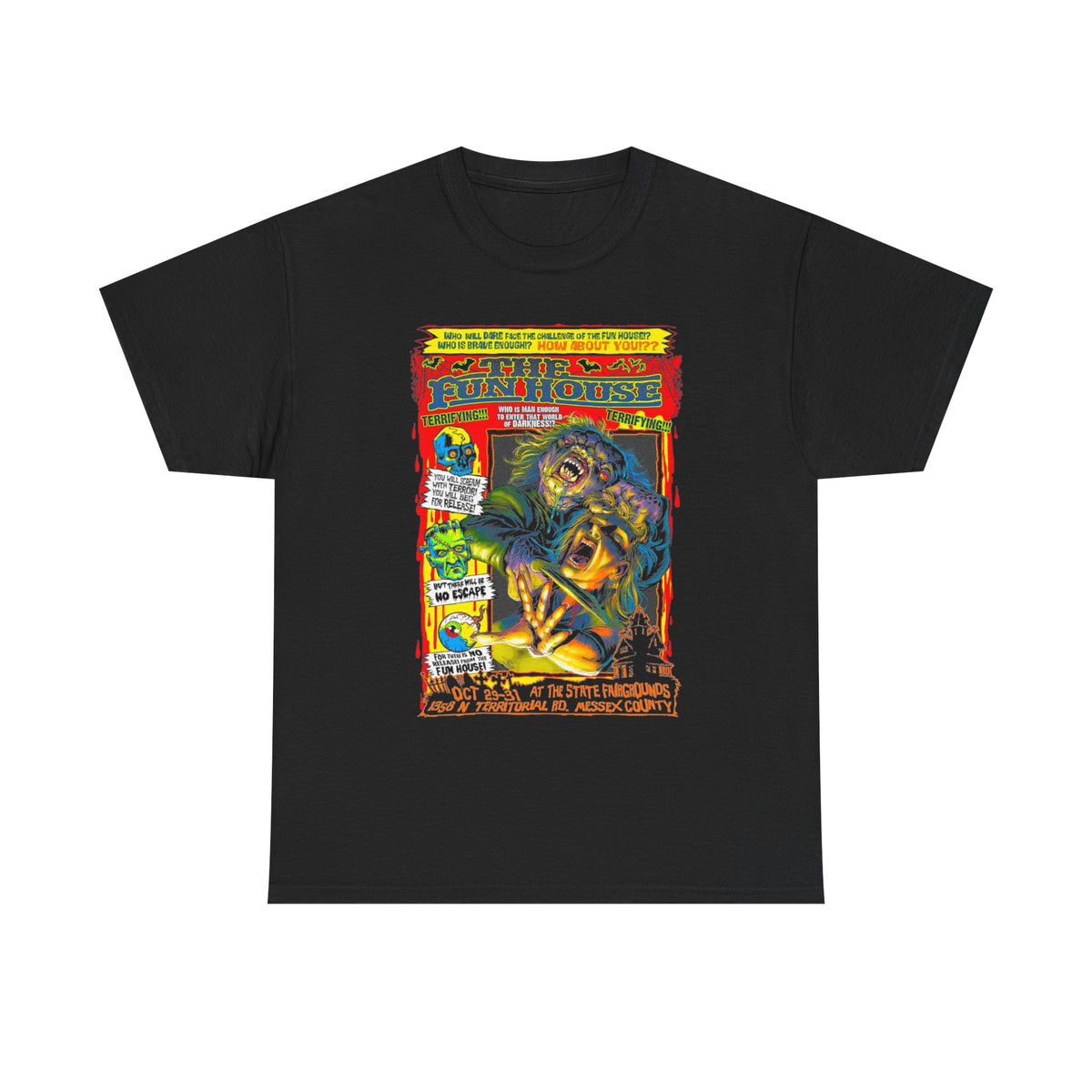 Carnival Funhouse Horror T-Shirt — Vintage Spooky Poster Tee