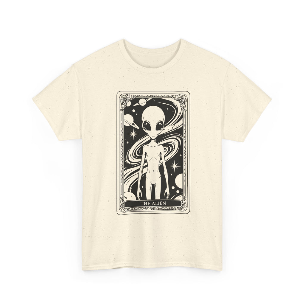Alien Tarot Graphic Tee — Cosmic Space Alien Illustration Shirt