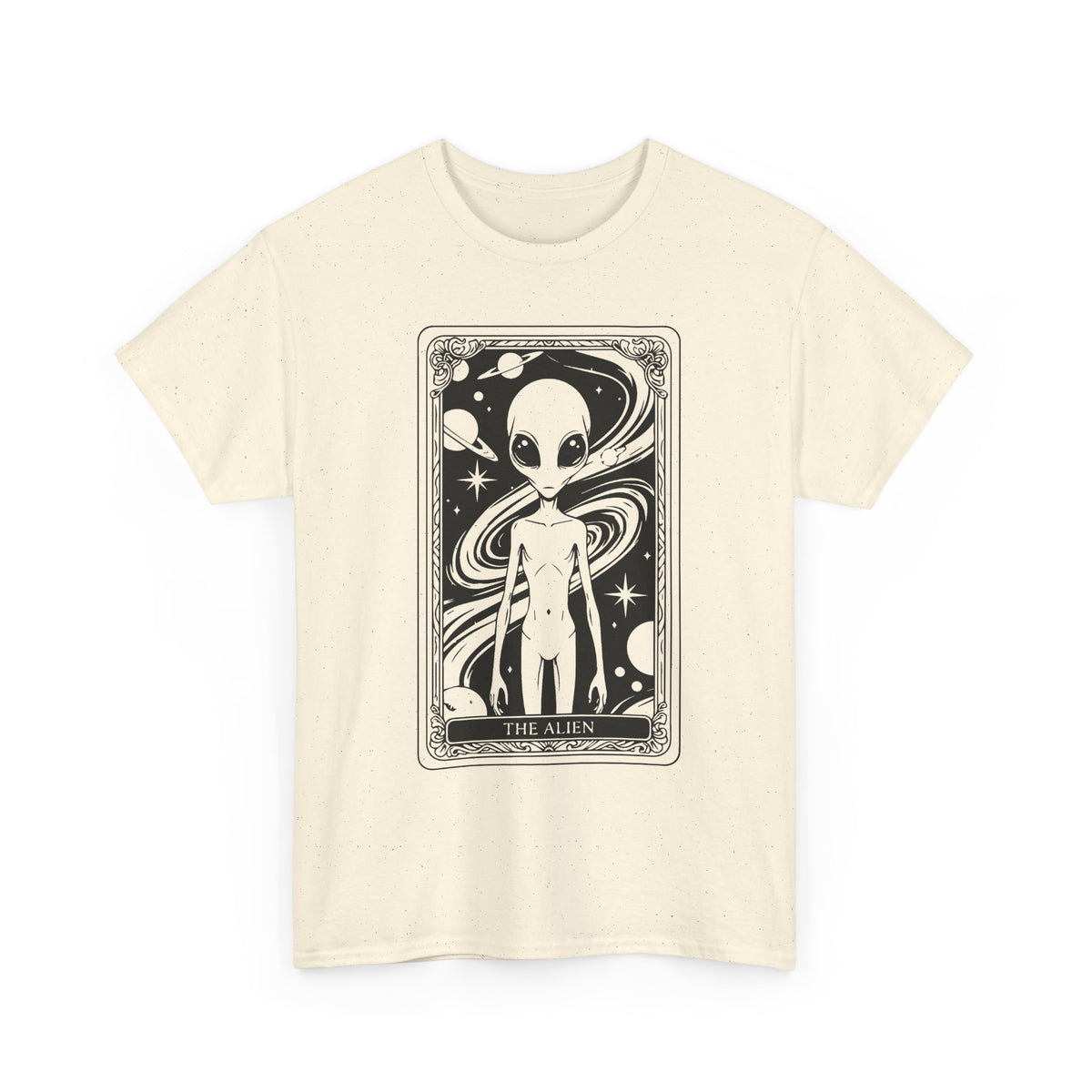 Alien Tarot Graphic Tee — Cosmic Space Alien Illustration Shirt