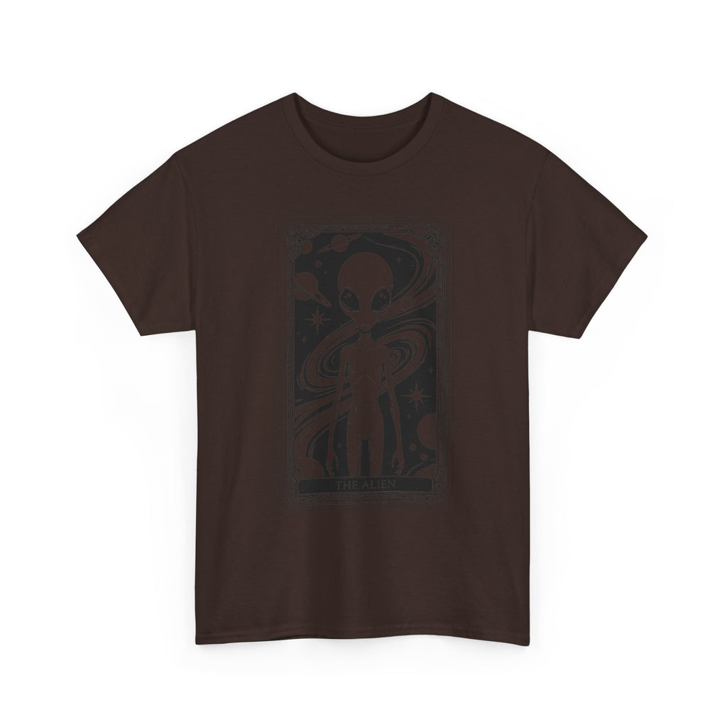 Alien Tarot Graphic Tee — Cosmic Space Alien Illustration Shirt