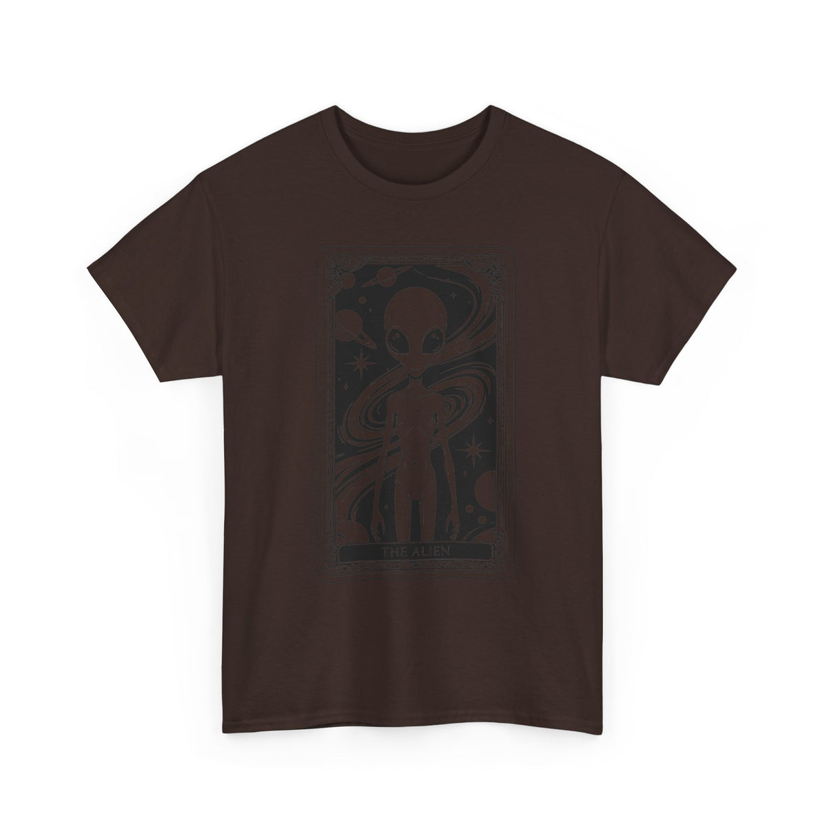 Alien Tarot Graphic Tee — Cosmic Space Alien Illustration Shirt