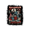 Halloween Horror Collage Kiss-Cut Sticker — Michael Myers Retro Movie Poster Design