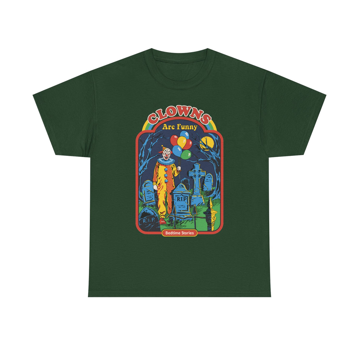 Creepy Clown Graveyard T-Shirt — "Clowns Are Funny" Halloween Tee