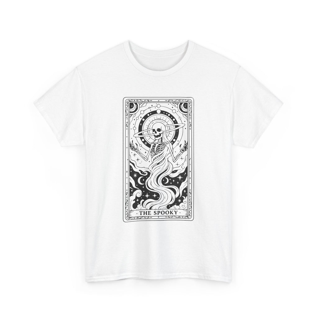 Tarot Skull Flame T‑Shirt — 'The Spooky' Gothic Graphic Tee