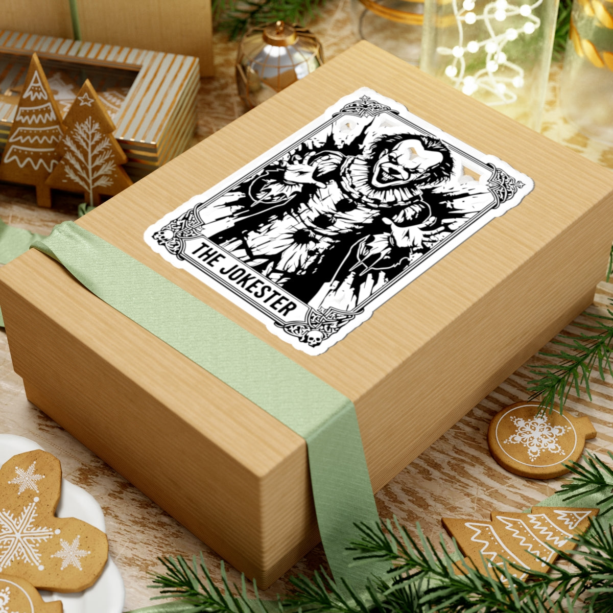The Jokester Horror Sticker — Creepy Clown Kiss-Cut Sticker for Laptops & Skateboards