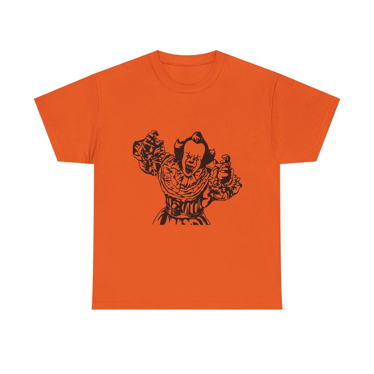 Clown Graphic Tee — Vintage Horror Pennywise-Style Black Illustration