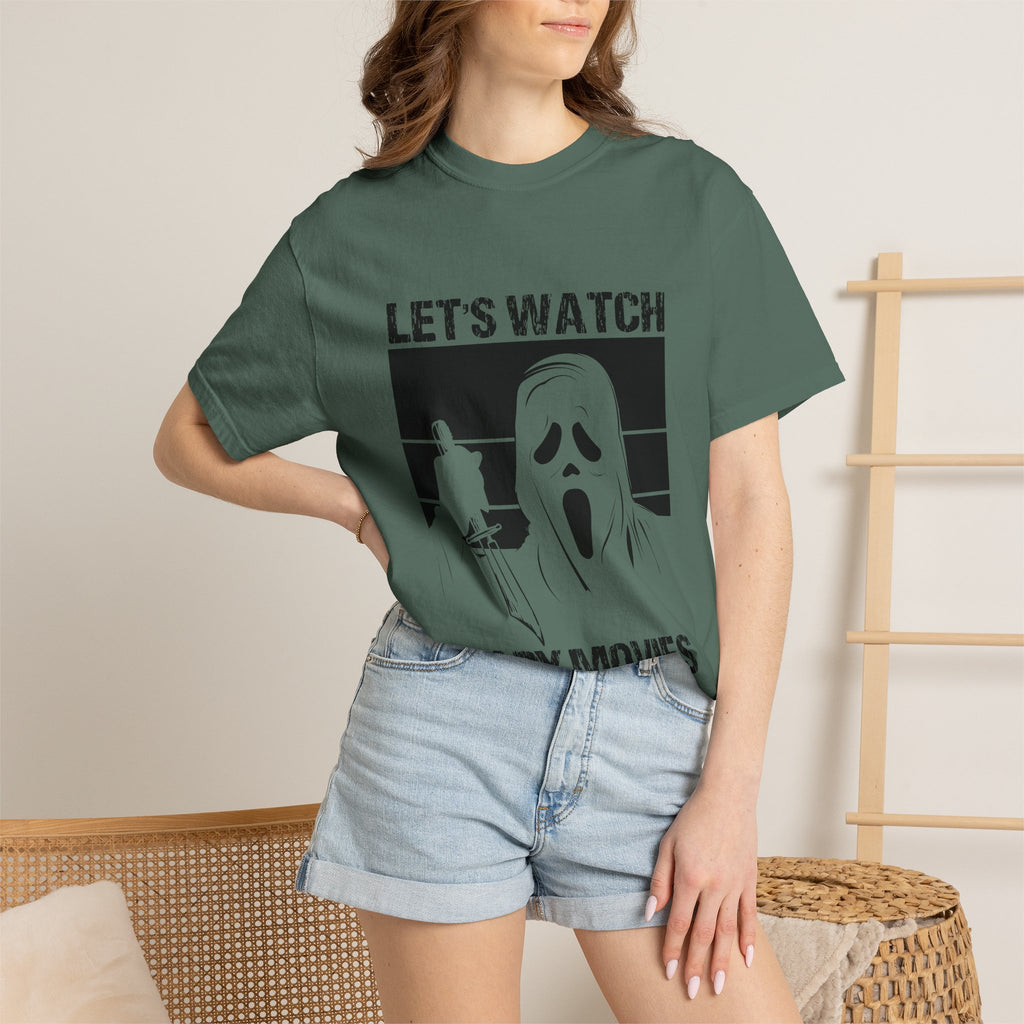 Scary Movies Tee — "Let’s Watch Scary Movies" Horror Graphic T-Shirt
