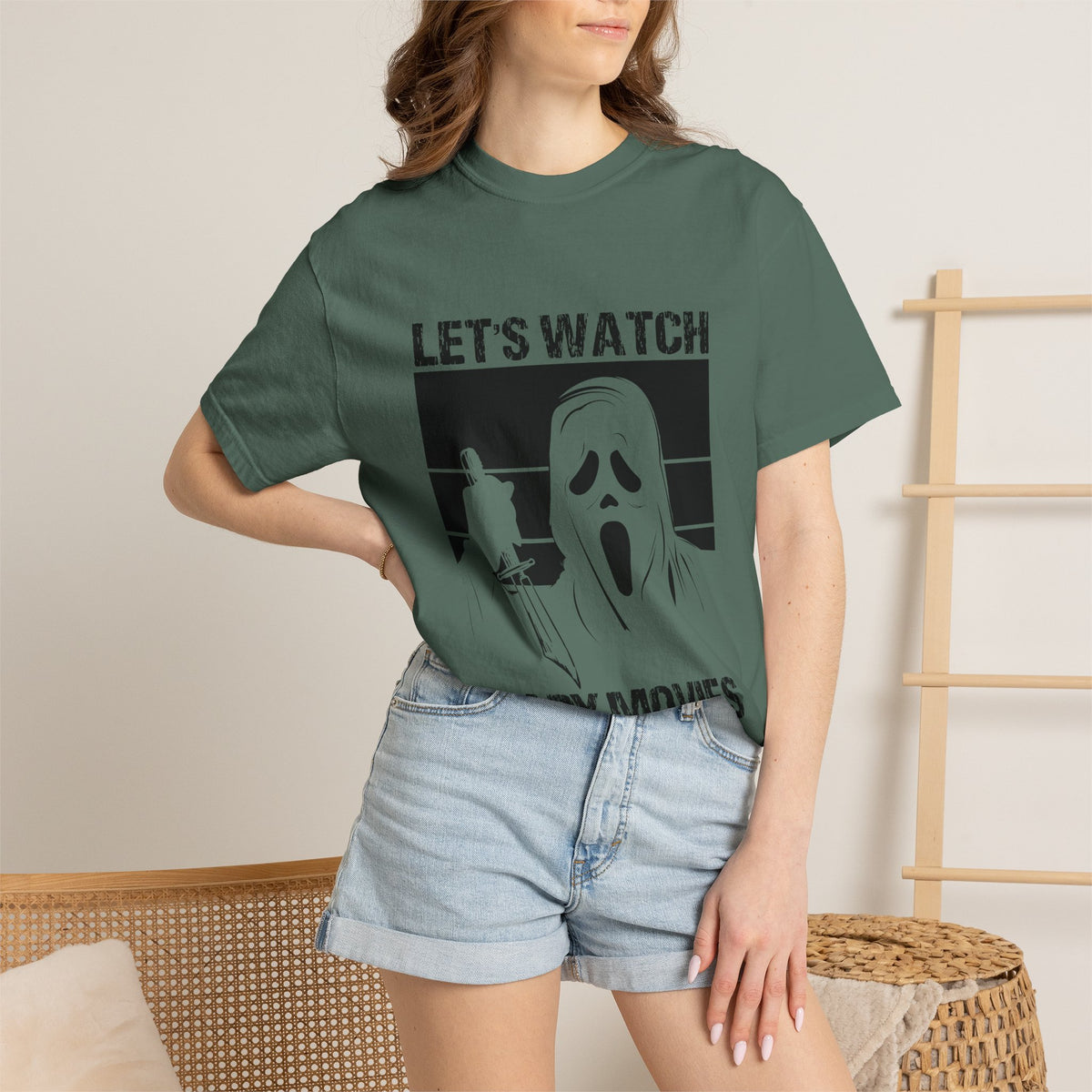Scary Movies Tee — "Let’s Watch Scary Movies" Horror Graphic T-Shirt