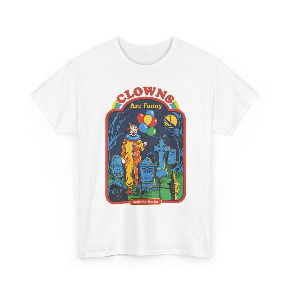 Creepy Clown Graveyard T-Shirt — "Clowns Are Funny" Halloween Tee
