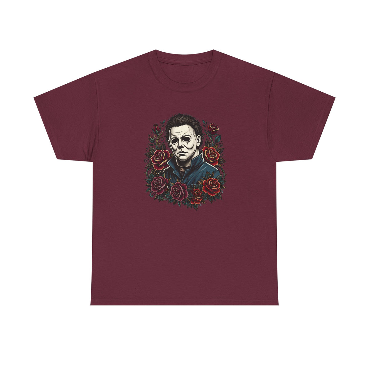 Horror Mask & Roses T‑Shirt