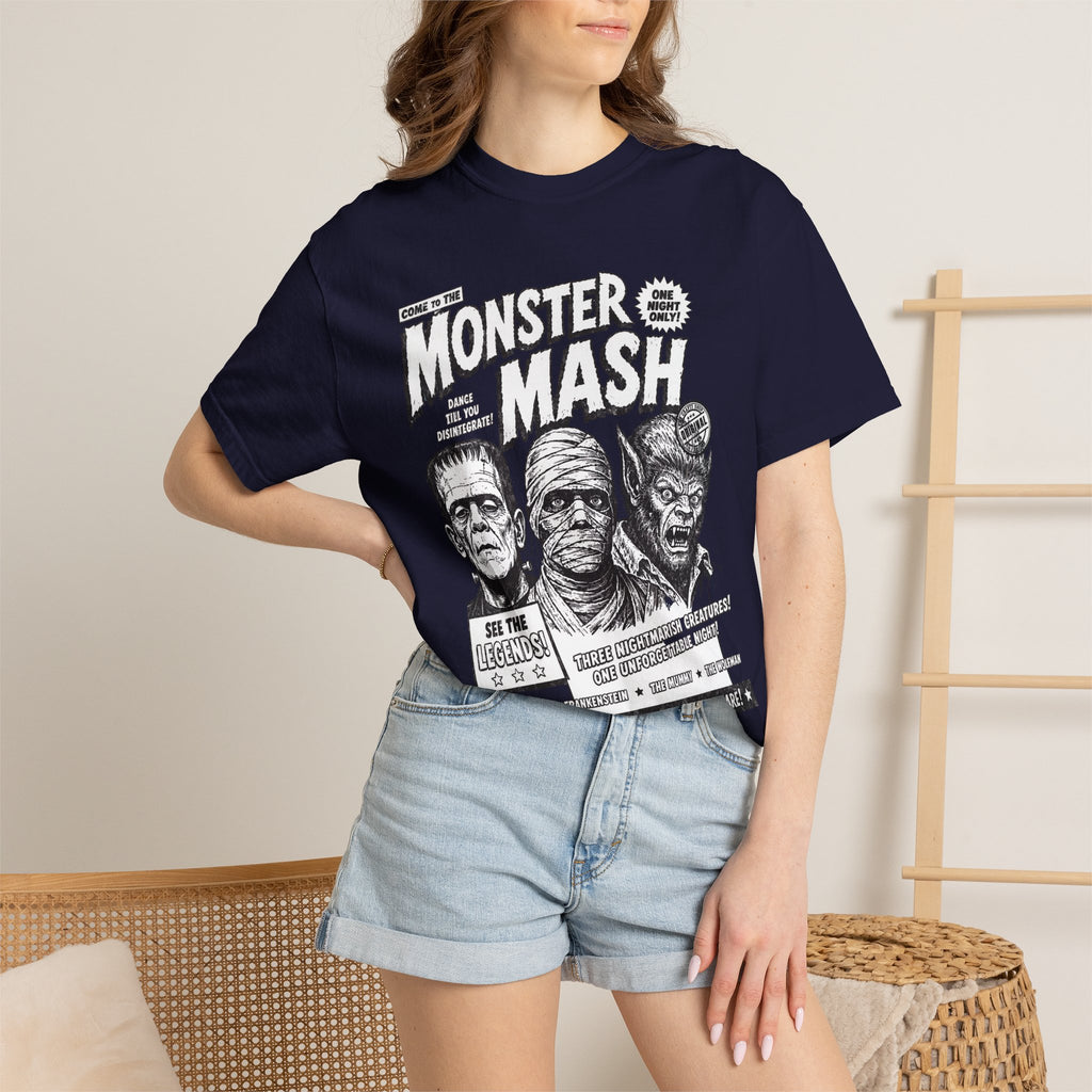 Monster Mash Vintage Horror T-Shirt — Retro Frankenstein Wolfman Mummy Concert Poster