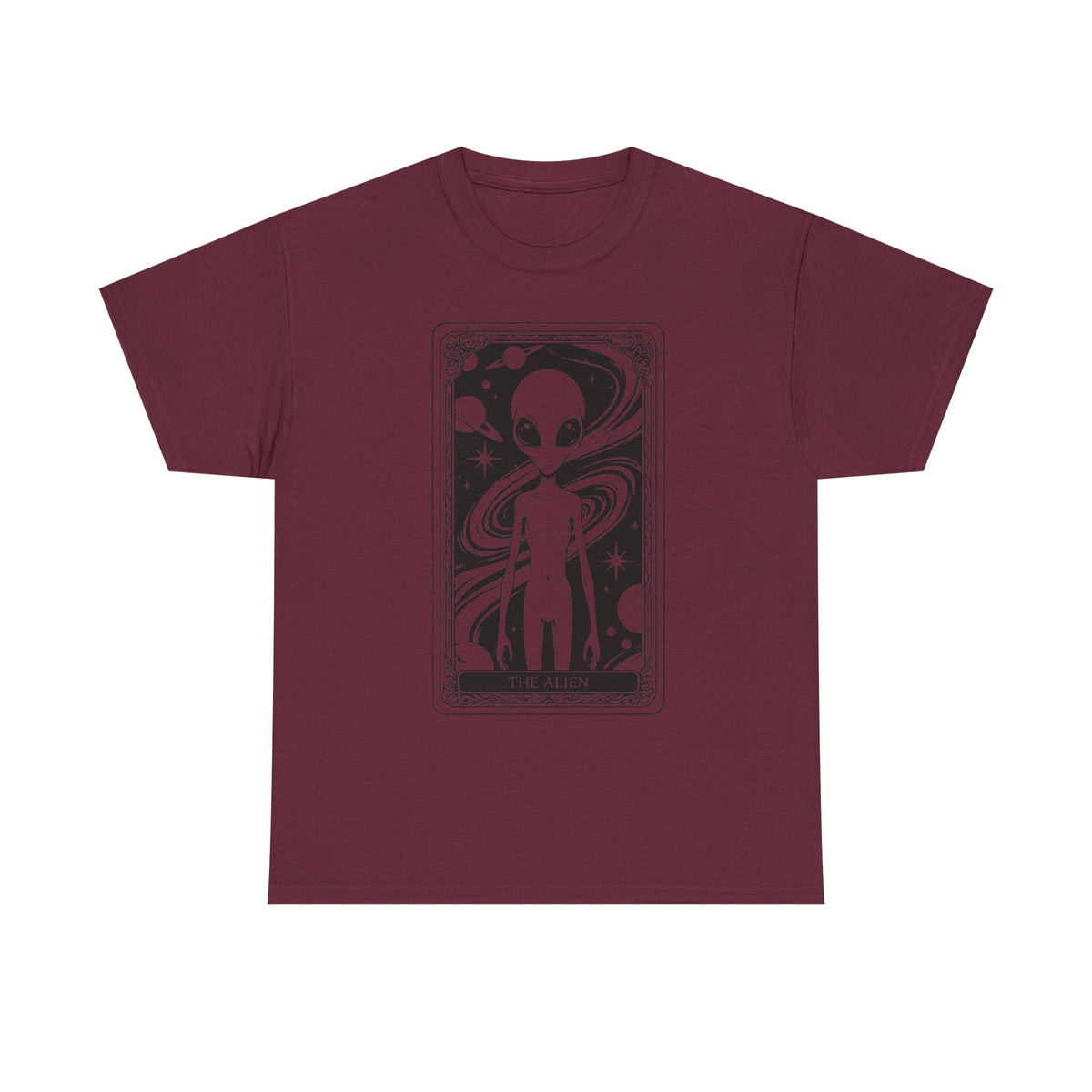 Alien Tarot Graphic Tee — Cosmic Space Alien Illustration Shirt