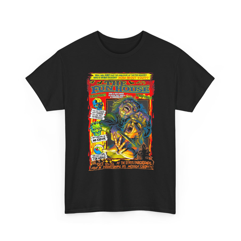 Carnival Funhouse Horror T-Shirt — Vintage Spooky Poster Tee