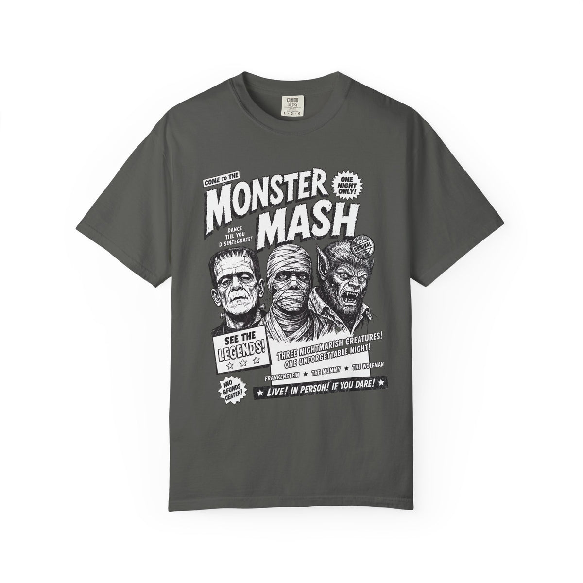 Monster Mash Vintage Horror T-Shirt — Retro Frankenstein Wolfman Mummy Concert Poster