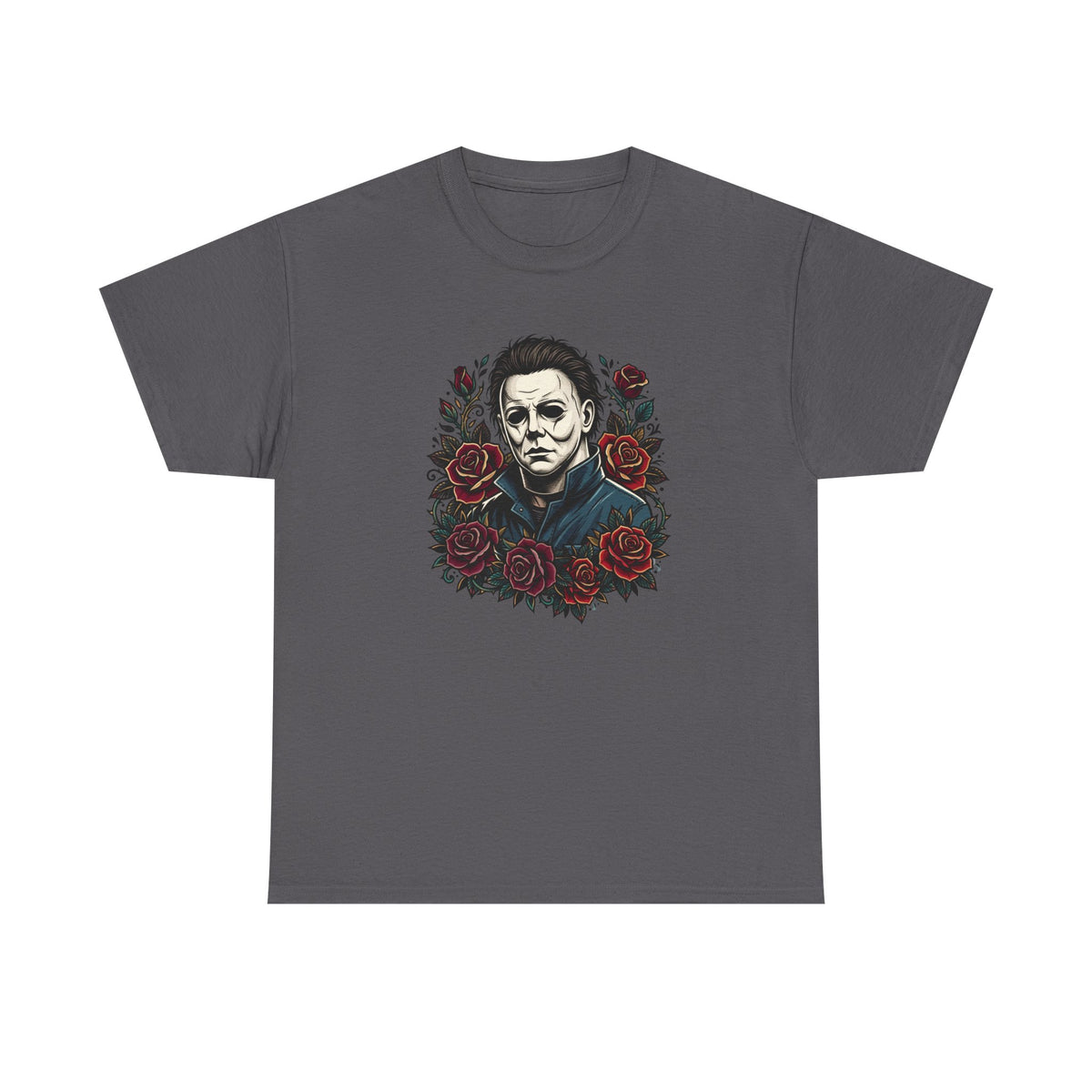 Horror Mask & Roses T‑Shirt