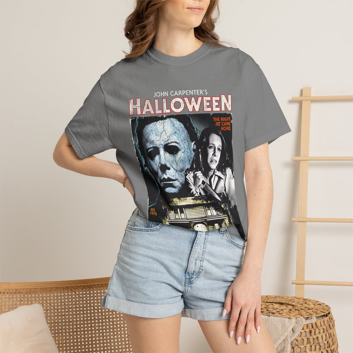 Halloween Movie Poster T-Shirt — Classic Horror Michael Myers Design