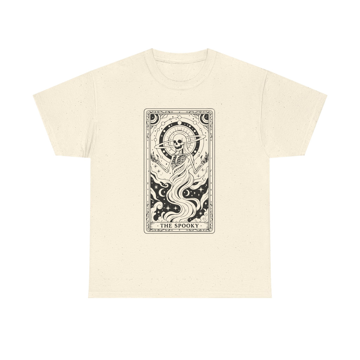Tarot Skull Flame T‑Shirt — 'The Spooky' Gothic Graphic Tee