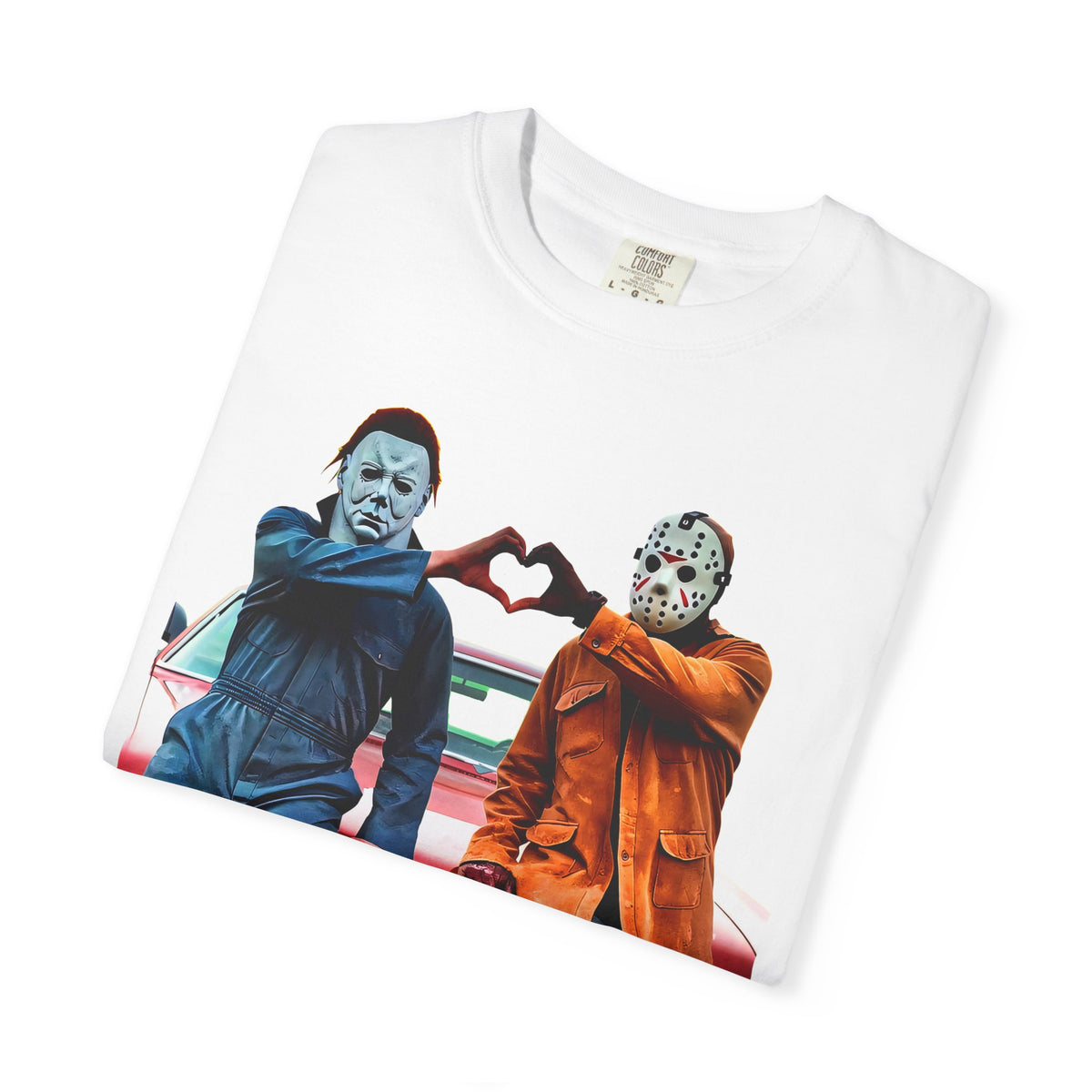 Horror Movie Duo Graphic T-Shirt — Michael & Jason Car Scene
