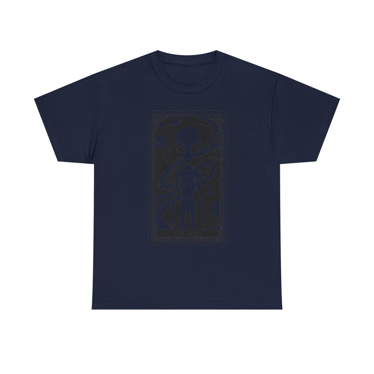 Alien Tarot Graphic Tee — Cosmic Space Alien Illustration Shirt