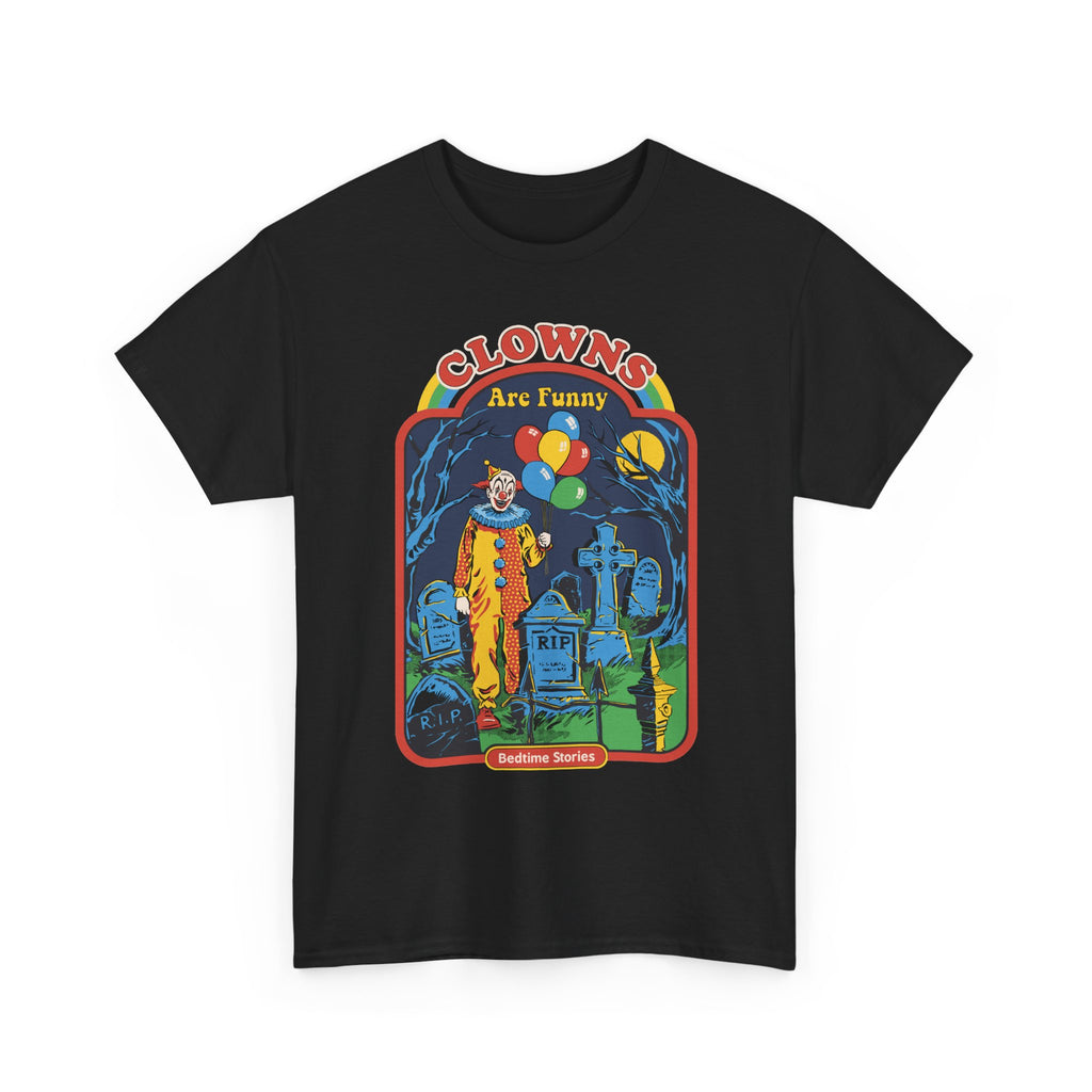 Creepy Clown Graveyard T-Shirt — "Clowns Are Funny" Halloween Tee