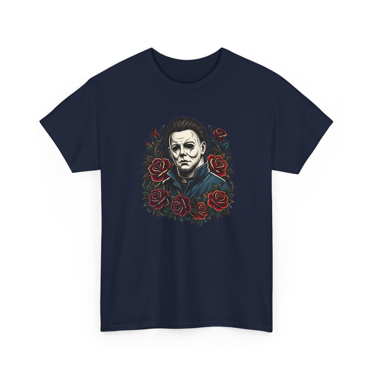 Horror Mask & Roses T‑Shirt