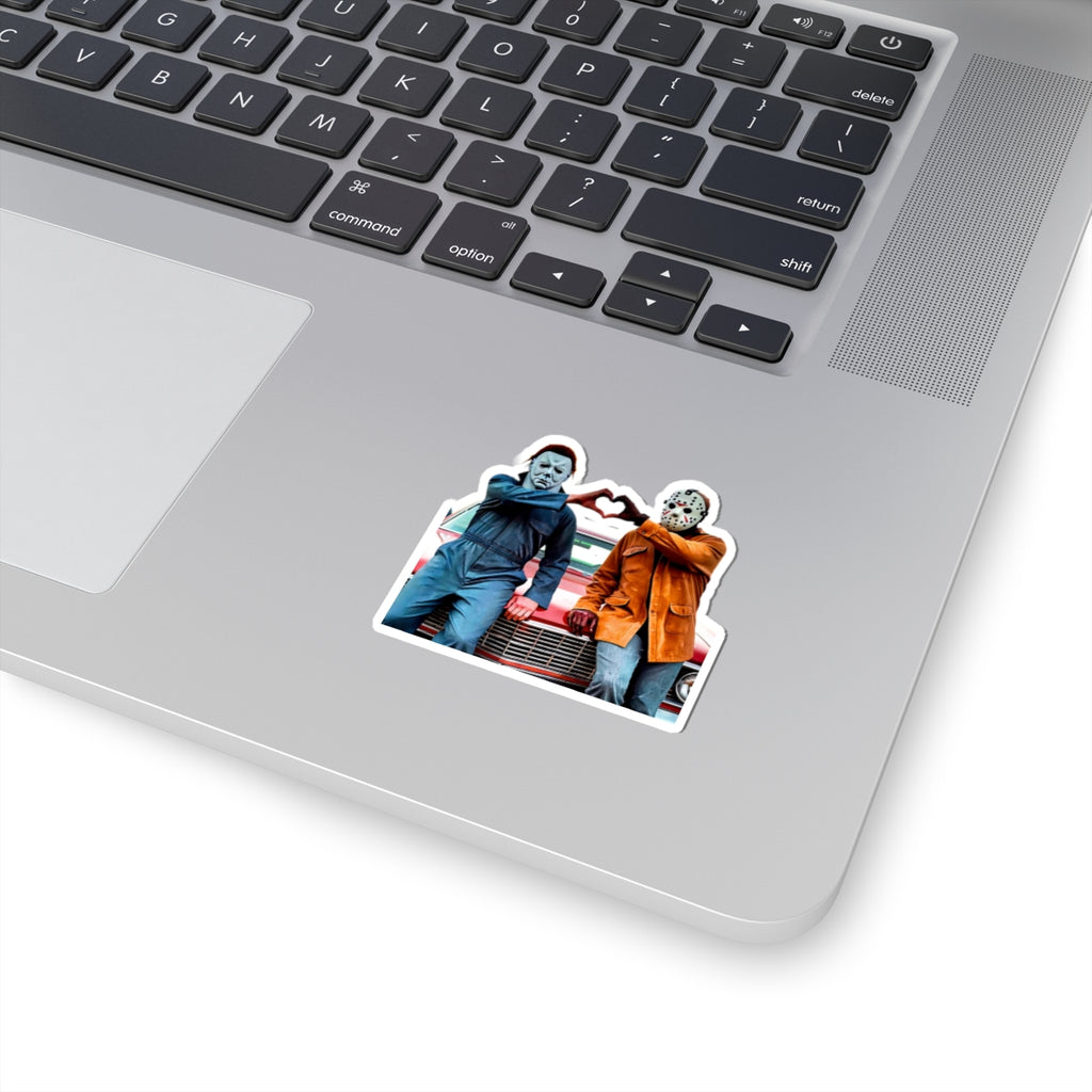 Horror Icons Heart Handshake Kiss-Cut Sticker