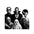 Classic Horror Monsters Kiss-Cut Sticker — Vintage Dracula, Frankenstein, Bride, Mummy & Wolfman Decal