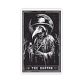 Plague Doctor Tarot-Style Kiss-Cut Sticker — Gothic Vintage Illustration