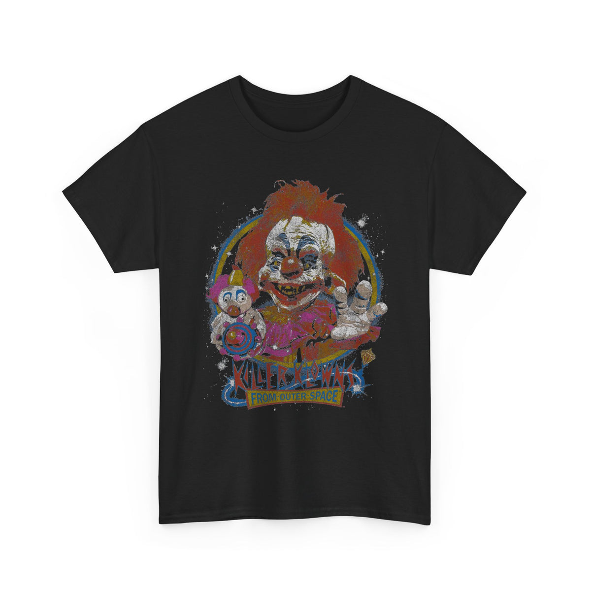 Creepy Clown Graphic Tee — "Birthday" Horror Carnival T-Shirt