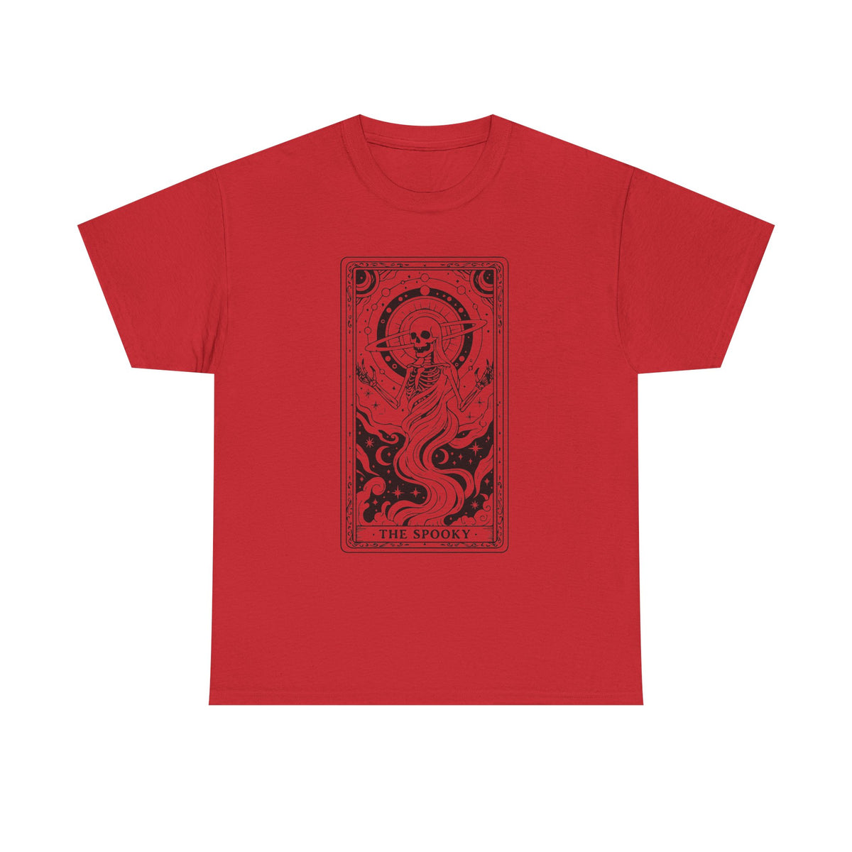 Tarot Skull Flame T‑Shirt — 'The Spooky' Gothic Graphic Tee