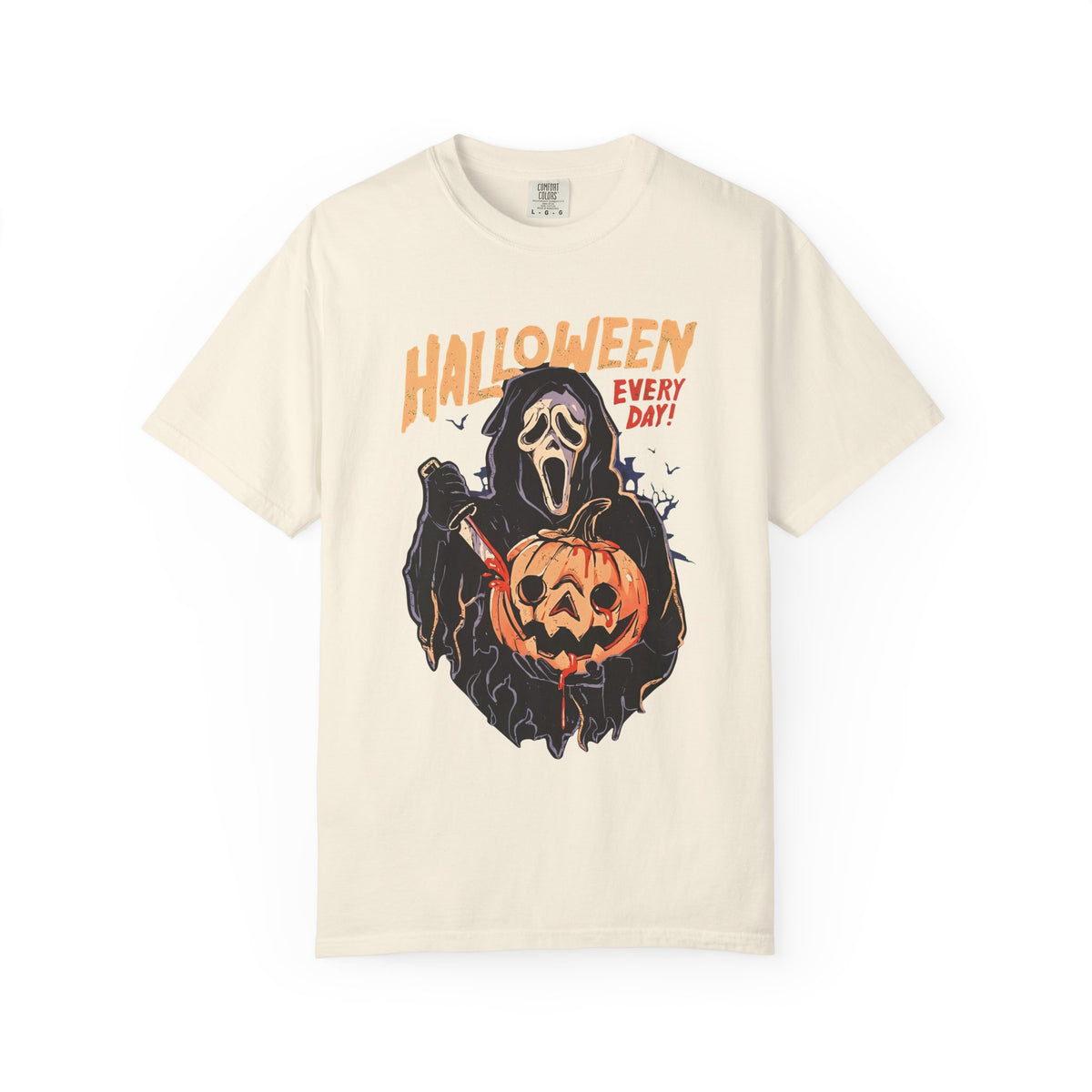 Halloween Every Day T-Shirt — Scream Mask & Jack-o'-Lantern Graphic