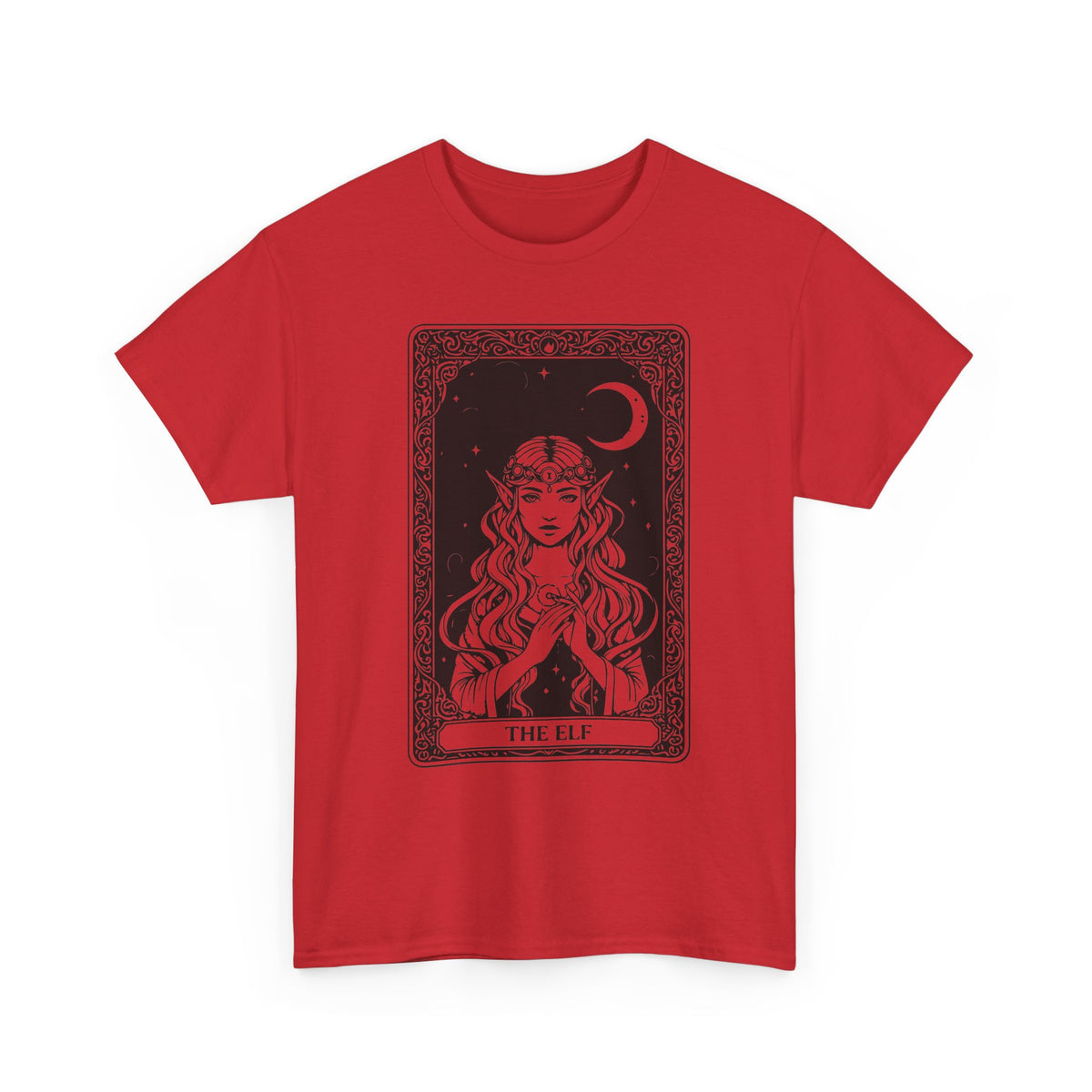 The Elf Tarot Card Tee — Mystical Moon Illustration T-Shirt
