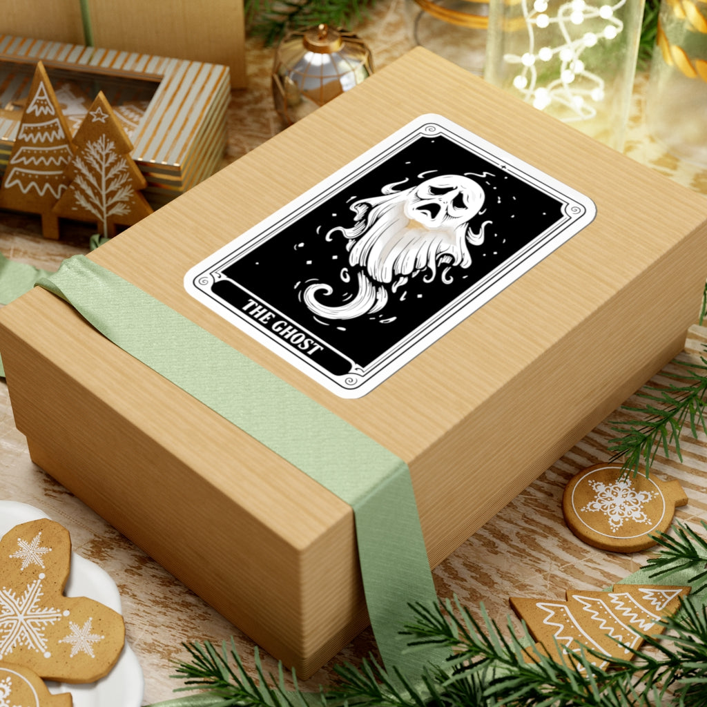 The Ghost Kiss-Cut Sticker — Haunted Tarot-Style Ghost Decal