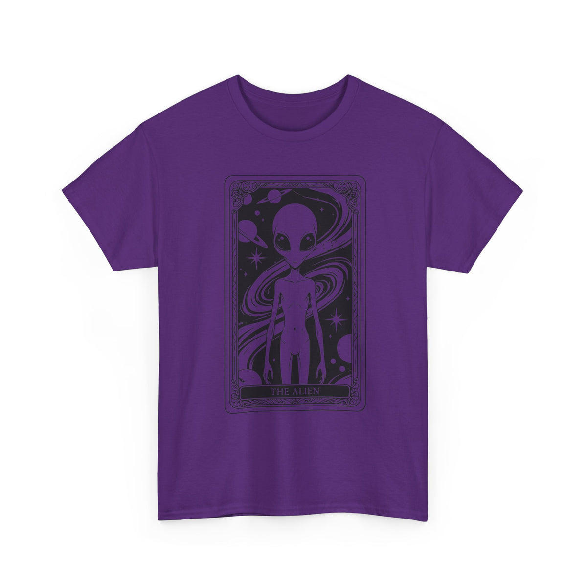 Alien Tarot Graphic Tee — Cosmic Space Alien Illustration Shirt