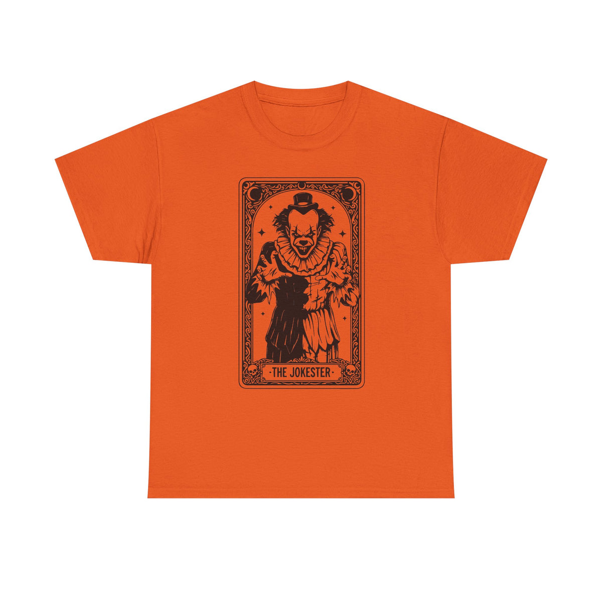 The Jokester Tarot Tee — Vintage Black & White Clown Graphic T‑Shirt