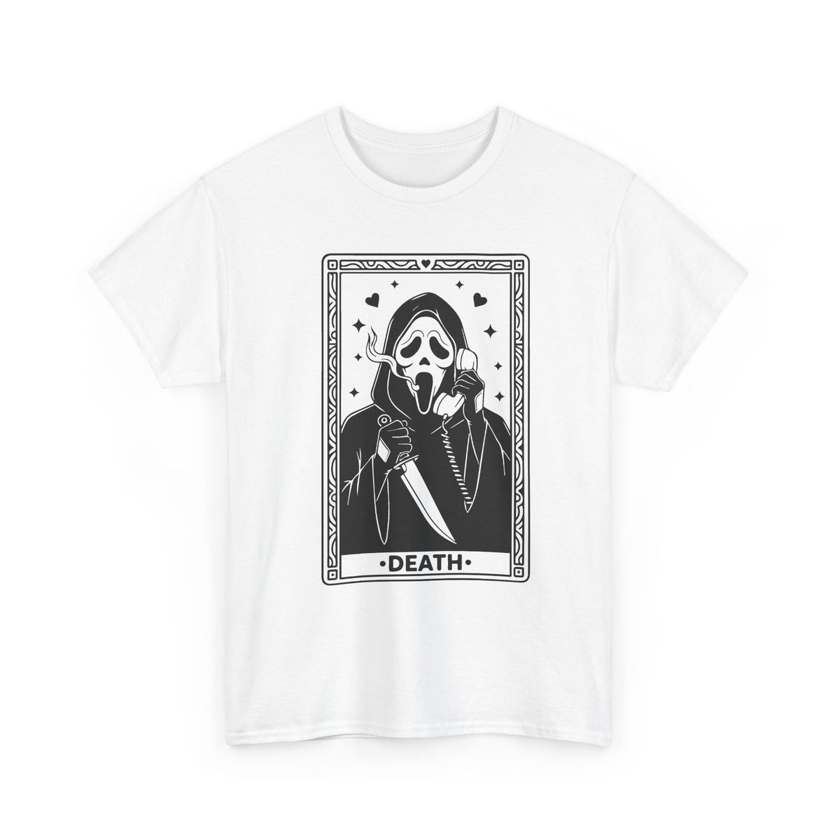 Death Tarot Card Tee — Gothic Skull Reaper Graphic T-Shirt