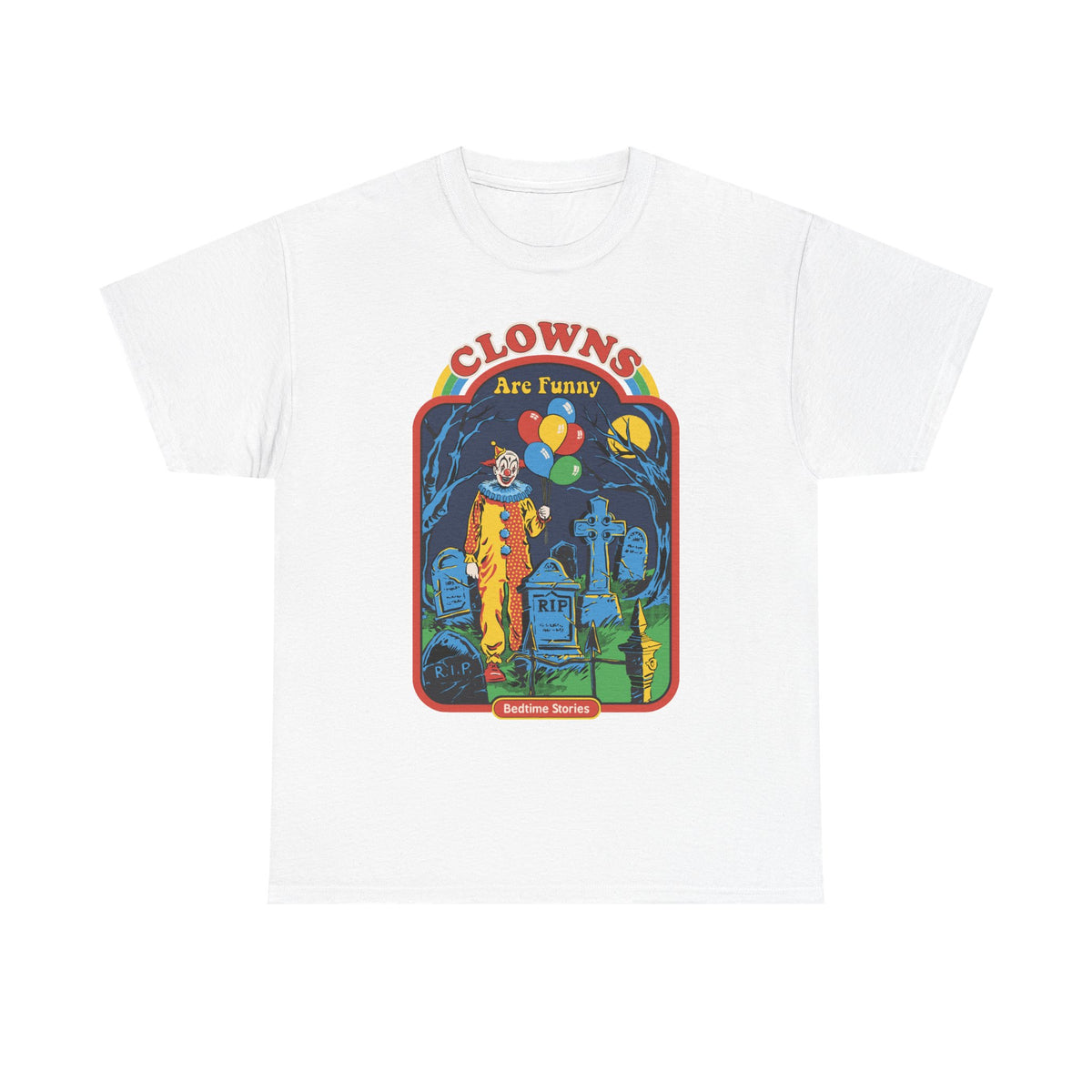 Creepy Clown Graveyard T-Shirt — "Clowns Are Funny" Halloween Tee