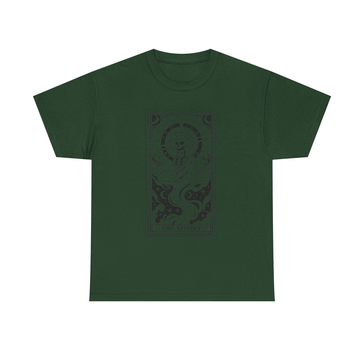 Tarot Skull Flame T‑Shirt — 'The Spooky' Gothic Graphic Tee