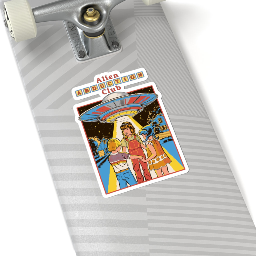 Alien Abduction Club Retro Sticker — Vintage Sci‑Fi Kiss‑Cut Decal